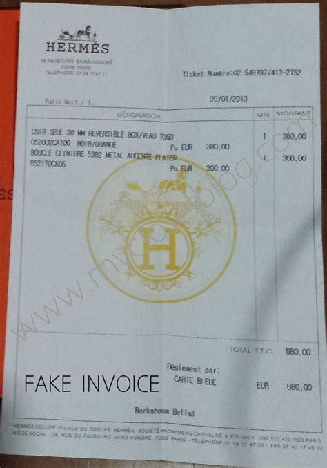 fake hermes invoice|ricoh invoice hermes courier.